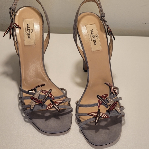 VALENTINO GARAVANI Bird Appliqué Suede Sandals size 40 (US 10) - Picture 7 of 11